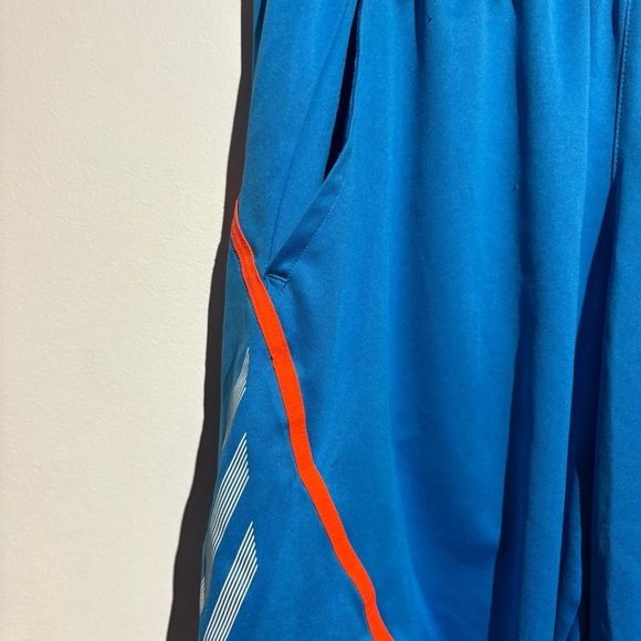 Y2K Vintage F50 Adidas Shorts Neon Blue Orange Climalite Size Medium - Picture 3 of 12
